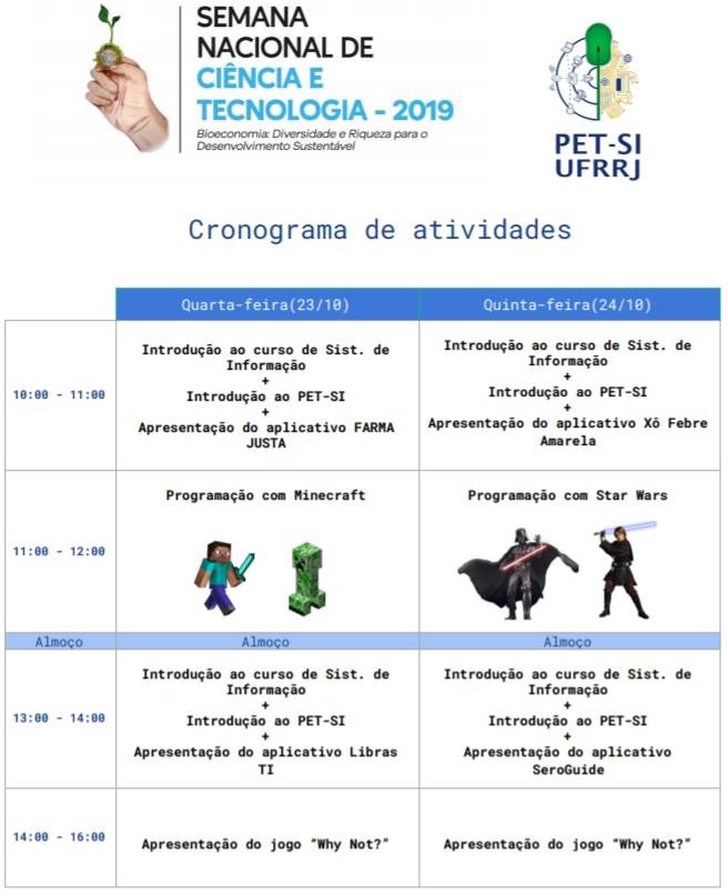 Programação SNCT 2019